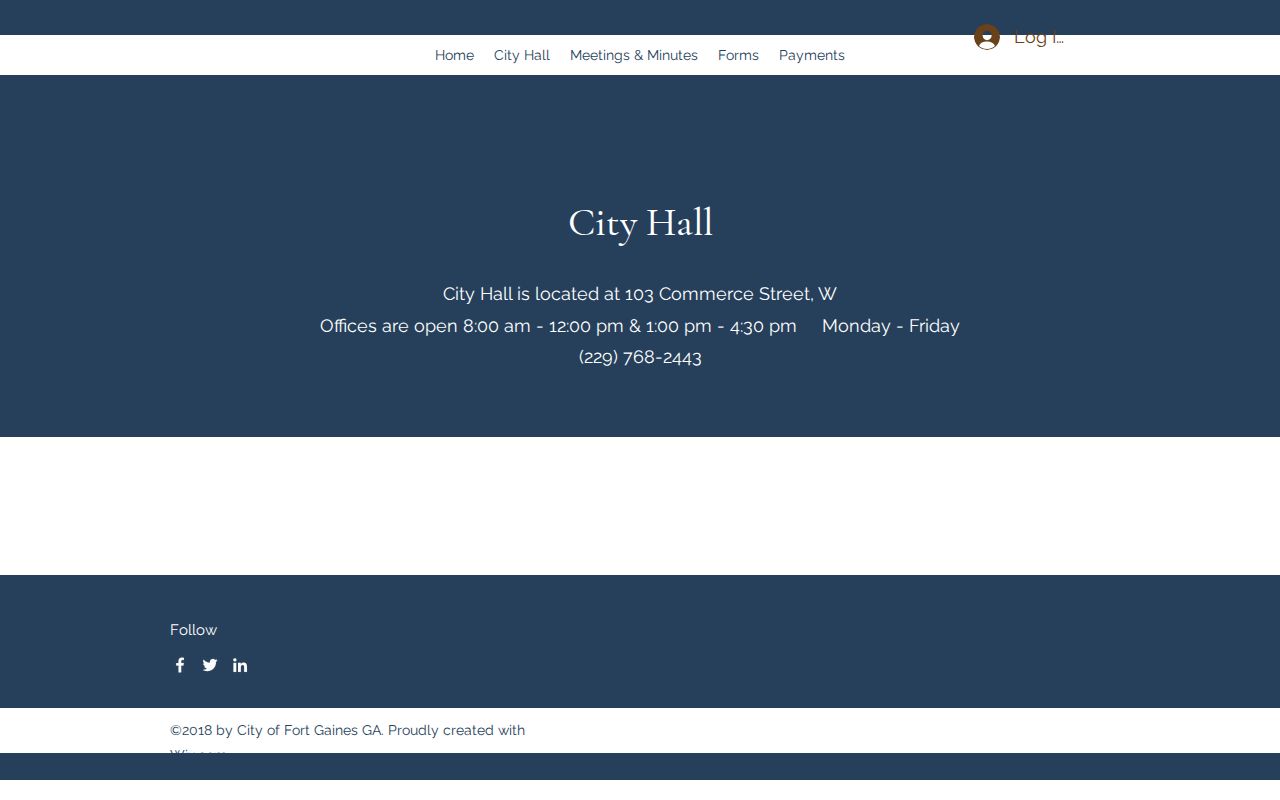 Fort Gaines City Hall details for municipal warrant routing