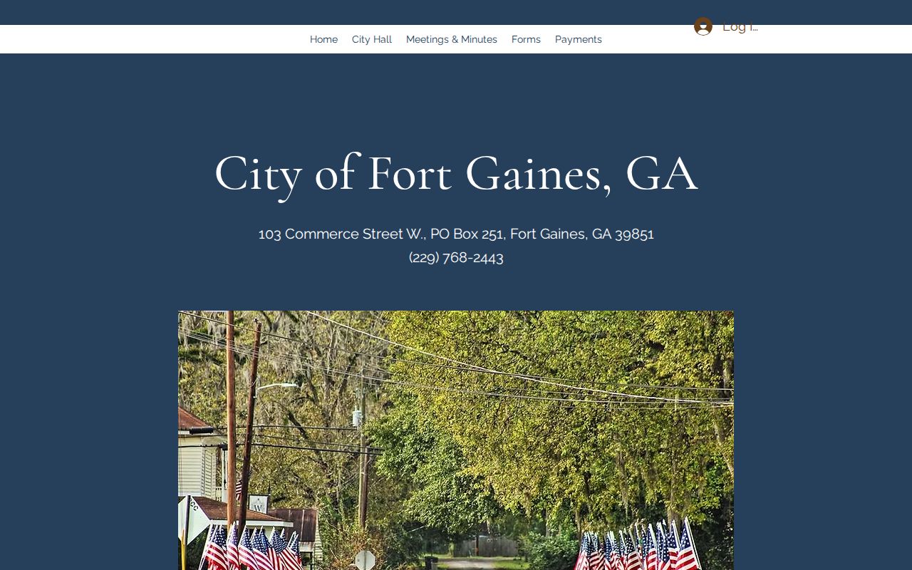 Official Fort Gaines city site used to route warrant record questions